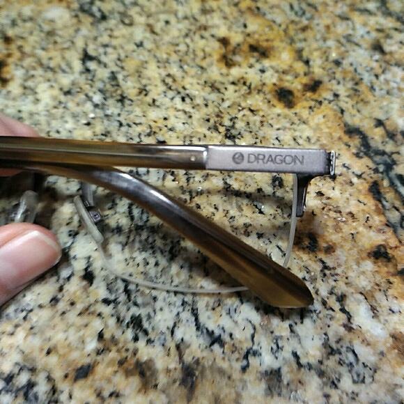 Dragon Eyeglasses Frames DR014 073 Brown Grey Rectangular Half Rim 55-17-145 - Picture 11 of 11